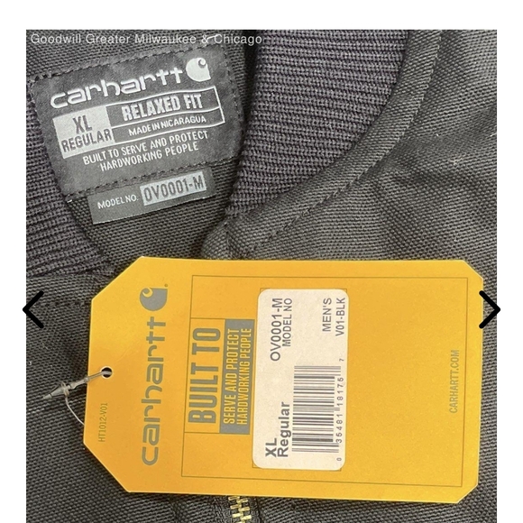 NEW Carhartt OV0001-M Firm Duck Insulated Rib Collar Vest Relaxed Fit Men's XL - Picture 3 of 3